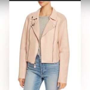 PAIGE Blush Leather and Suede Jacket Size Medium